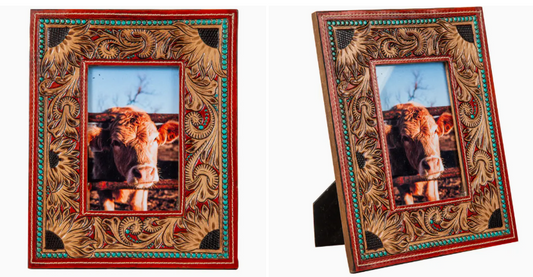 Devonnieâ€™S Sunflowers Hand-Tooled Photo Frame