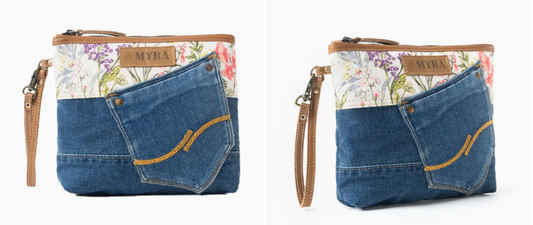 Dahlia Denim Clutch Bag