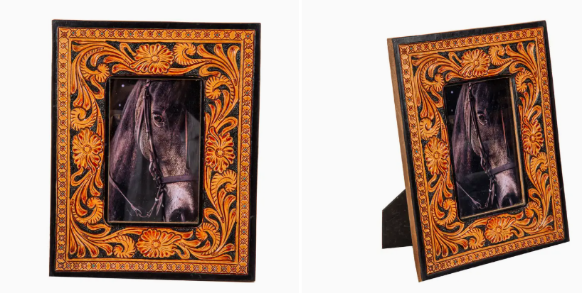 Classic Country Hand-Tooled Photo Frame