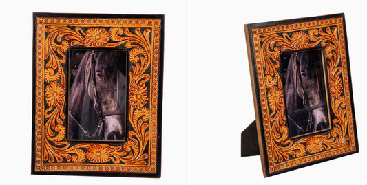 Classic Country Hand-Tooled Photo Frame