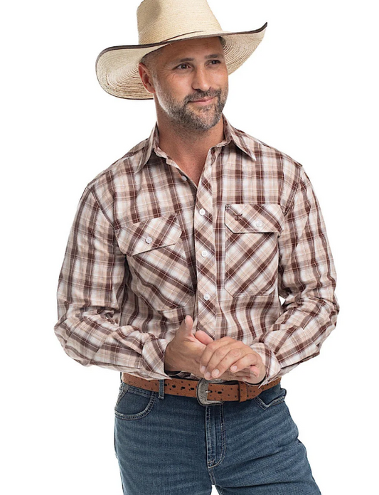 Just Country Mens Austin Full Button Print Workshirt - MWLS2656