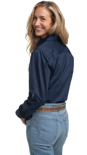 Just Country Jahna Trim 1/2 Button Work Shirt - WWLS2663