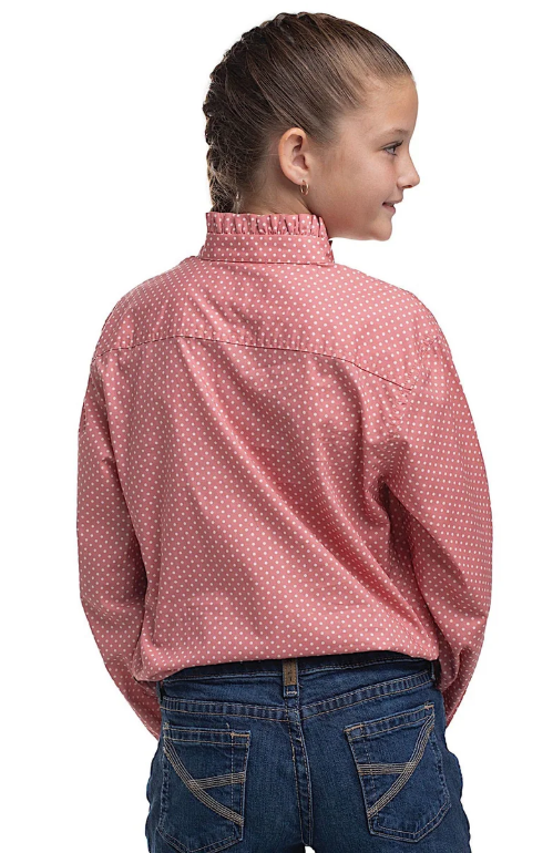 Just Country Girls Gracie Frills Full Button Print Workshirt - GWLS2660