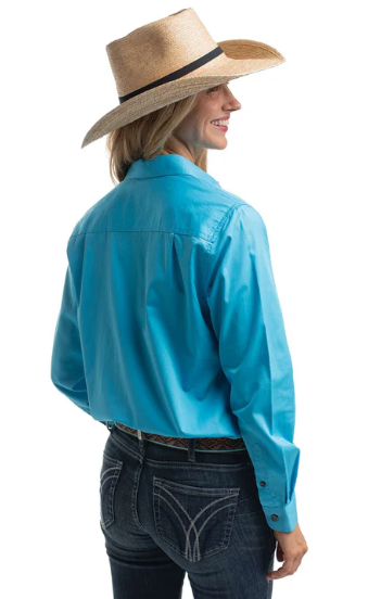 Just Country Ladies Jahna 1/2 Button L/S Shirt - Sky - 50505SKY