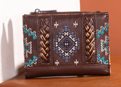 Montana West Embroidered Aztec Collection Wallet - MW1317-W052BR