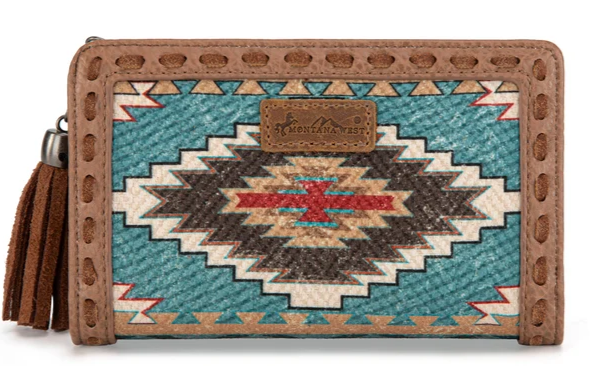 Montana West ooled Aztec Bi-Fold Wallet - Turquoise - MW1316-W020TQ
