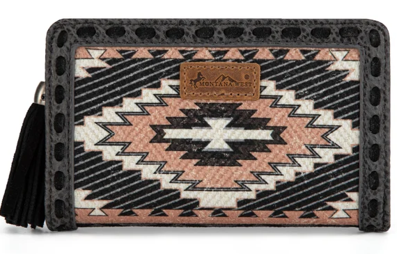 Montana West ooled Aztec Bi-Fold Wallet - Black - MW1316-W020BK