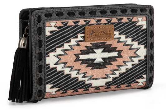 Montana West ooled Aztec Bi-Fold Wallet - Black - MW1316-W020BK