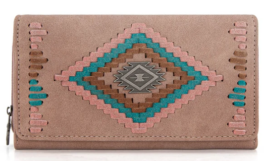 Montana West Aztec Collection Wallet - Dark Pink - MW1332-W010DPK
