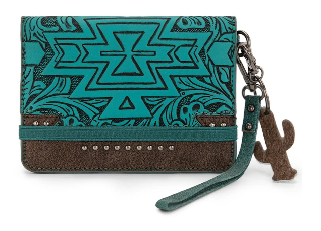Montana West Tooled Aztec Wrap Wallet - Turquoise - MW1354-W2004TQ