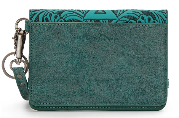 Montana West Tooled Aztec Wrap Wallet - Turquoise - MW1354-W2004TQ