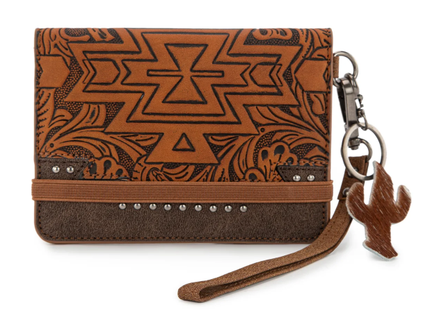 Montana West Tooled Aztec Wrap Wallet - Brown - MW1354-W2004BR