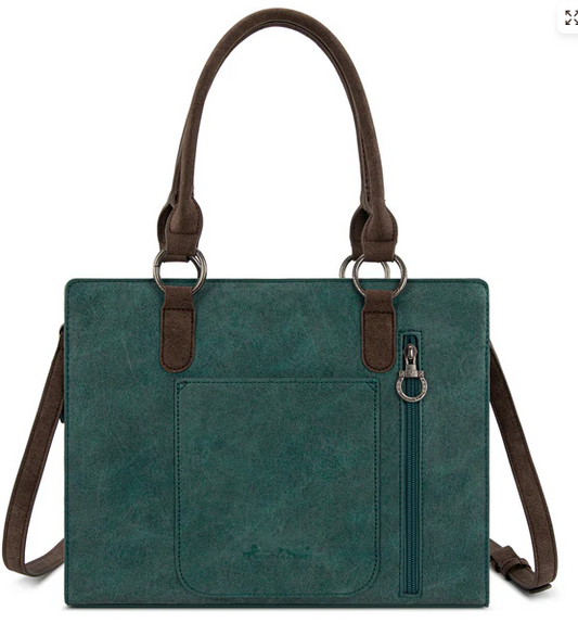 Montana West Tooled Aztec Carry Tote/Crossbody - Turquoise - MW1354G-8355TQ