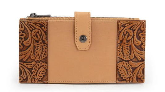 Montana West Genuine Leather Bi-Fold Wallet/Card Organizer - Tan - MWL-4203TN
