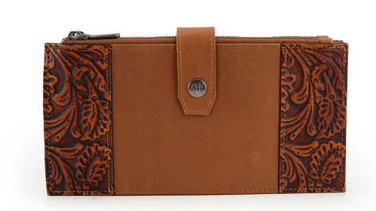 Montana West Genuine Leather Bi-Fold Wallet/Card Organizer - Brown - MWL-4203BR