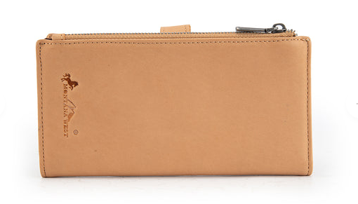 Montana West Genuine Leather Floral Tooled Bi-Fold Wallet - Tan - MWL-4210TN