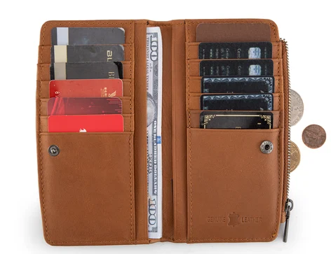 Montana West Genuine Leather Tooled Bi-Fold Wallet - Brown - MWL-4204BR