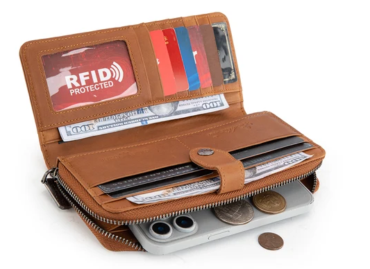Montana West Genuine Leather Leather Bi-Fold RFID Protected Wallet - MWL-4202BR