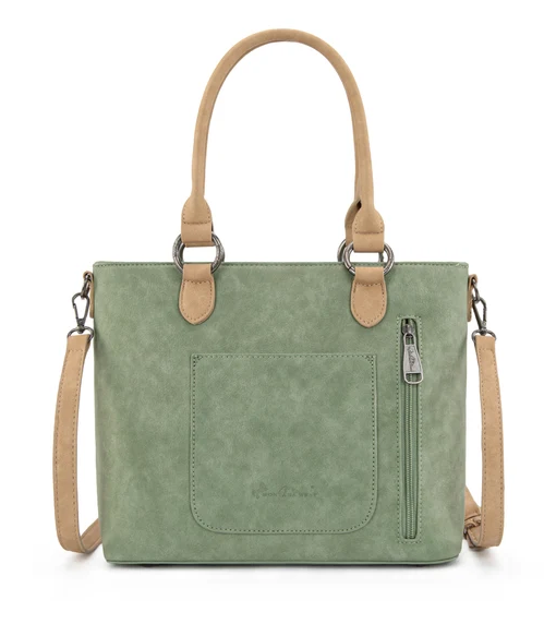 Montana West Western Tooled Aztec Carry Tote/Crossbody - Green - MW1356-8260GN