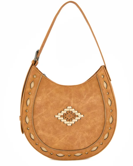 Montana West Aztec Cut-Out Hobo Shoulder Bag - Brown - MW1359-918BR