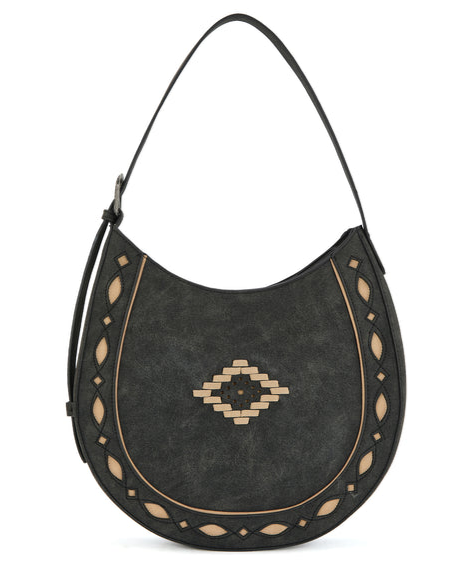 Montana West Aztec Cut-Out Hobo Shoulder Bag - Black - MW1359-918BK