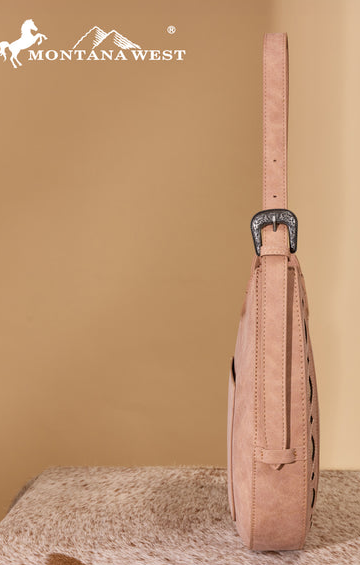 Montana West Aztec Cut-Out Hobo Shoulder Bag - Pink - MW1359-918PK