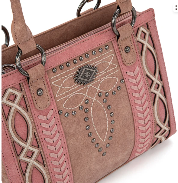 Montana West Cut-Out Embroidered Carry Tote - MW1325G-8317PK