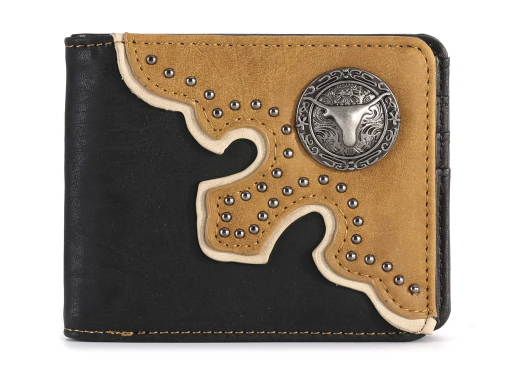 Montana West Mens Longhorn Concho Bi-Fold Wallet - MW-605