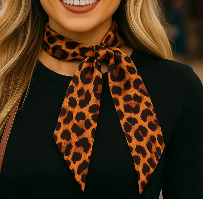 Brown and Black Western Skinny Mini Wild Rag/Scarf Necktie - TW114