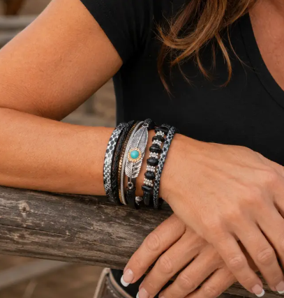 Onyx Boho Multi Strand Wrap Bracelet - RDJB216