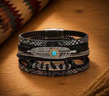 Onyx Boho Multi Strand Wrap Bracelet - RDJB216