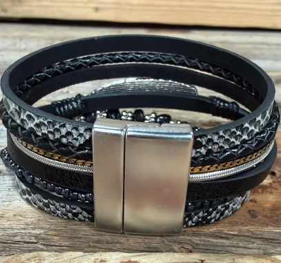 Onyx Boho Multi Strand Wrap Bracelet - RDJB216