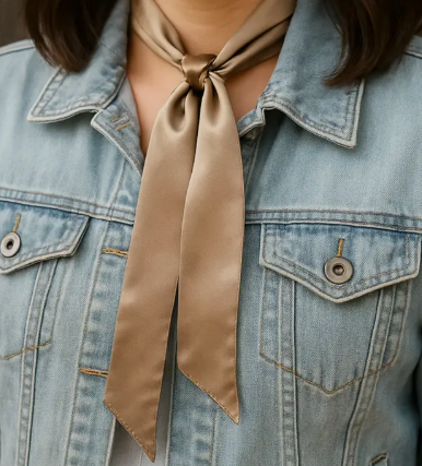 Tan Western Skinny Mini Wild Rag Scarf/Necktie - TW303