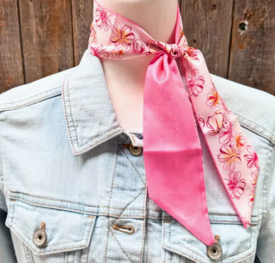 Pink Western Skinny Mini Wild Rag/Scarf Necktie - TW113