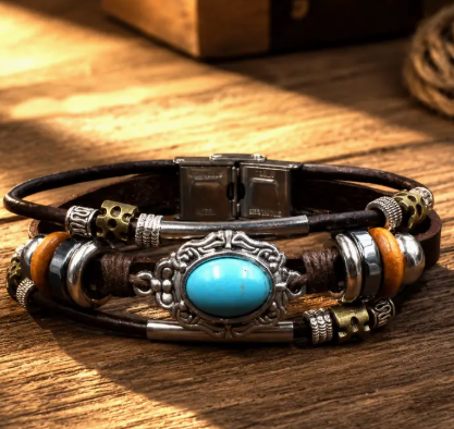 Western Oval Fashion Turquoise Bracelet - RDJB219