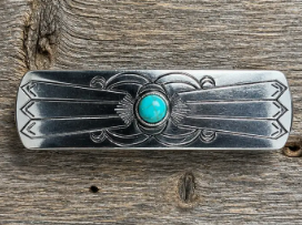 Silver Tone Fashion Turquoise Western Hair Barrette - RDB200