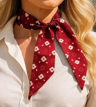 Burgandy Western Skinny Mini Wild Rag Scarf/Necktie - TW125