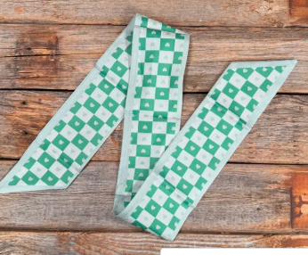 Green Western Skinny Mini Wild Rag Scarf/Necktie - TW109