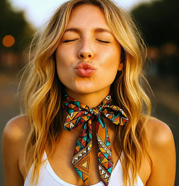 Brown and Yellow Western Skinny Mini Wild Rag Scarf/Necktie - TW328