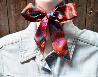 Blue and Rust Western Skinny Mini Wild Rag Scarf/Necktie - TW333