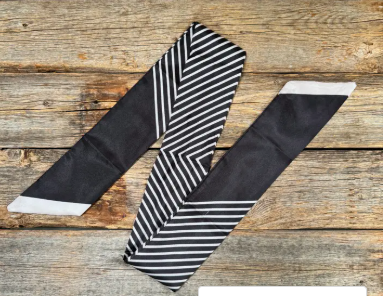Black and White Western Skinny Mini Wild Rag Scarf - TW130