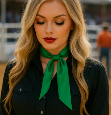 Green Western Skinny Mini Wild Rag Scarf/Necktie - TW310
