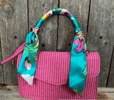 Turquoise and Pink Western Skinny Mini Wild Rag Scarf/Necktie - TW319