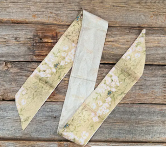 Green and Cream Western Skinny Mini Wild Rag Scarf/Necktie - TW105