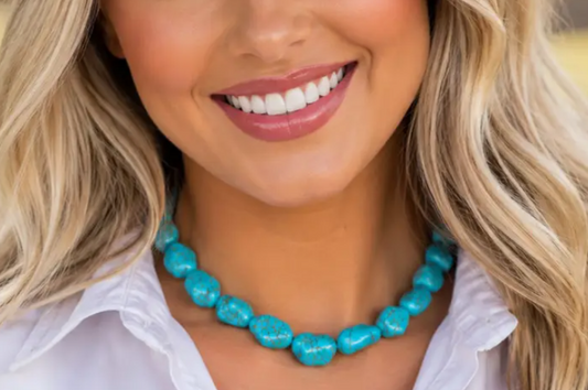 Chunky Fashion Turquoise Necklace - RDJN209