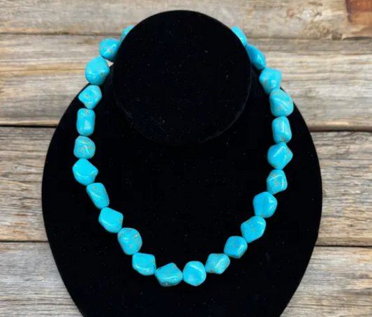 Chunky Fashion Turquoise Necklace - RDJN209