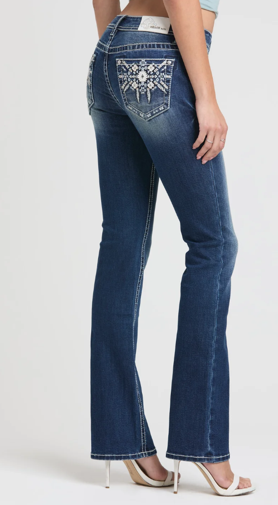 Grace in LA Fire Work Motif Boot 30" Jean - EB-S873