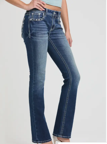 Grace in LA Fire Work Motif Boot 30" Jean - EB-S873