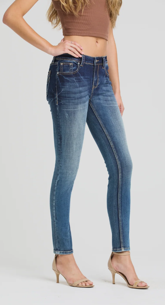Grace in LA Curved Motif Skinny Jean - 30" - EN-52013