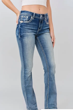 Grace in LA Cactus & Floral Bootcut Jean - 32" - EB-S845
